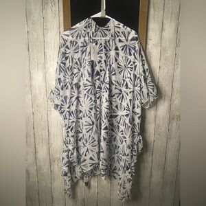 Simply Noelle Floral Kimono Cardigan One Size Blue Open Front NWT 265